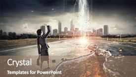  Presentation with overcoming crisis - Cool new PPT theme with pass fail - overcoming crisis break mixed media backdrop and a coral colored foreground