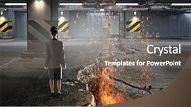  Presentation with overcoming crisis - Cool new presentation theme with pass fail - overcoming crisis break mixed media backdrop and a gray colored foreground