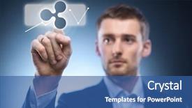  Presentation with ripple - PPT layouts enhanced with pass network - business man touches a ripple background and a ocean colored foreground