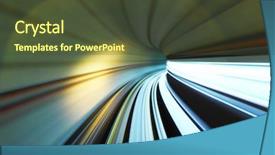  Presentation with moving fast train track - Slide set with pass network - fast moving train trail background and a tawny brown colored foreground