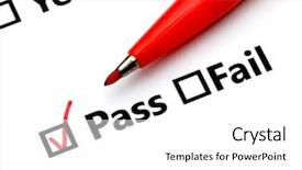  Presentation with fail teamwork - Amazing slide set having pass or fail checkbox backdrop and a white colored foreground
