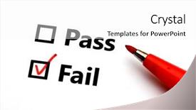  Presentation with pass the batton - PPT theme featuring pass or fail background and a white colored foreground