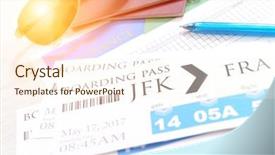  Presentation with airline - Amazing PPT layouts having pass tickets with travel insurance backdrop and a cream colored foreground