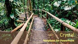  Presentation with green - PPT theme enhanced with passage-in-the-jungle-deep background and a tawny brown colored foreground