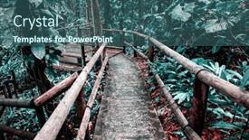  Presentation with green foliage - Beautiful slide set featuring passage-in-the-jungle-tidewater backdrop and a ocean colored foreground