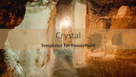  Presentation with cappadocia - Amazing presentation theme having passage-inside-of-underground-city backdrop and a yellow colored foreground