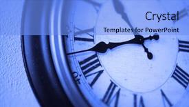  Presentation with clock - PPT theme enhanced with passage of hours telling time background and a light blue colored foreground