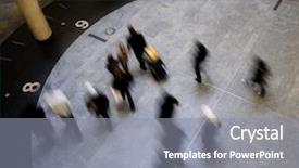  Presentation with paris - PPT layouts featuring passage time - busy walking - business people background and a gray colored foreground