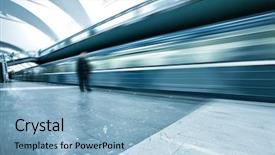  Presentation with blue marble - Presentation theme featuring passage time - perspective wide angle view background and a light blue colored foreground