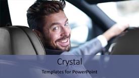  Presentation with driving - Amazing presentation design having passenger - rear view young man driving backdrop and a ocean colored foreground