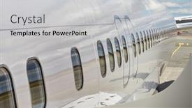  Presentation with aircraft - Presentation theme enhanced with aircraft detail at an airport background and a light gray colored foreground