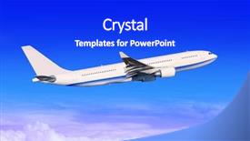  Presentation with air blue aircraft - Amazing slides having passenger aircraft in blue sky backdrop and a cobalt blue colored foreground