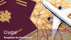  Presentation with paris france - PPT layouts with passenger airplane or jetliner french background and a tawny brown colored foreground