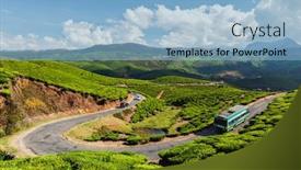  Presentation with munnar - Slide set consisting of passenger-bus-on-road background and a light blue colored foreground