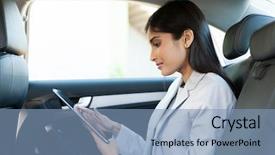  Presentation with business environment using laptops globe - PPT theme having passenger cars - indian business woman using tablet background and a light blue colored foreground