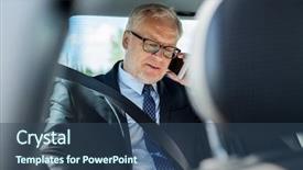  Presentation with car business - Colorful slides enhanced with passenger cars - transport business trip technology backdrop and a ocean colored foreground