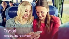  Presentation with road trip - Presentation theme having passenger cars - transport tourism road trip background and a violet colored foreground