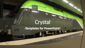  Presentation with metro rail - Cool new presentation theme with passenger commuter train on rail backdrop and a  colored foreground