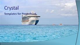  Presentation with cruise ship - Slides featuring passenger cruise ship background and a sky blue colored foreground