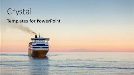  Presentation with mediterranean - Cool new slide deck with passenger-ferry-on-the-mediterranean backdrop and a light blue colored foreground