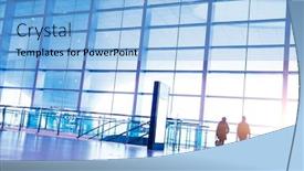  Presentation with rail - Cool new slide deck with passenger in high speed rail station backdrop and a light blue colored foreground