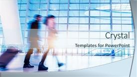  Presentation with rail - Amazing slide set having passenger in high speed rail station backdrop and a cool aqua colored foreground