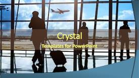  Presentation with airport - Cool new presentation theme with passenger in the beijing airport backdrop and a tawny brown colored foreground