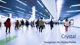  Presentation with shanghai - Cool new presentation theme with passenger in the subway station backdrop and a sky blue colored foreground