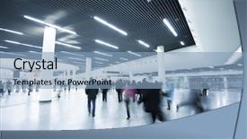  Presentation with shanghai - Beautiful presentation theme featuring passenger in the subway station backdrop and a light blue colored foreground