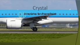  Presentation with runway - Presentation theme consisting of passenger-plane-taking background and a light blue colored foreground