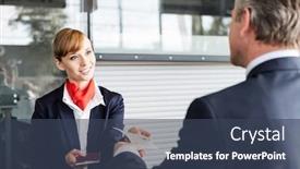  Presentation with airport boarding pass - PPT layouts enhanced with passenger-service-agent-giving-businessman background and a ocean colored foreground