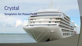  Presentation with ship - Beautiful theme featuring passenger ship expects passengers backdrop and a sky blue colored foreground