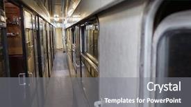  Presentation with train service - Beautiful presentation theme featuring passenger train with separate compartments backdrop and a  colored foreground