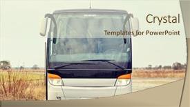  Presentation with road bus - Presentation theme having passenger transport - tour bus background and a cream colored foreground