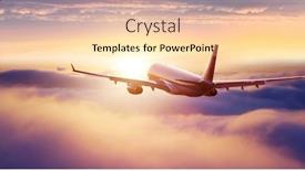  Presentation with business travel - PPT layouts featuring passengers-commercial-airplane-flying-above background and a lemonade colored foreground