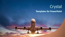  Presentation with holidays - Slides consisting of passengers-commercial-airplane-flying background and a ocean colored foreground