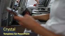  Presentation with cell phones - Cool new presentation design with passengers-in-abord-a-commercial backdrop and a tawny brown colored foreground