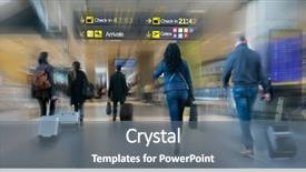  Presentation with passengers - Slide deck enhanced with passengers in an international airport background and a gray colored foreground