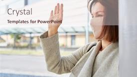  Presentation with waves - Colorful PPT layouts enhanced with passer-by-with-a-mask backdrop and a lemonade colored foreground