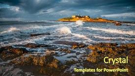  Presentation with stormy sea - PPT theme consisting of passero location place isola dell background and a tawny brown colored foreground