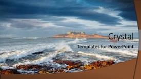  Presentation with stormy sea - Slide deck featuring passero location place isola dell background and a light blue colored foreground