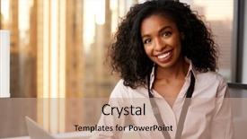  Presentation with it security - PPT layouts with passing - portrait of smiling businesswoman background and a coral colored foreground