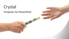  Presentation with race - Cool new presentation theme with passing baton - business relay race isolated backdrop and a white colored foreground