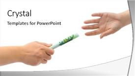  Presentation with race - Amazing PPT theme having passing baton - business relay race isolated backdrop and a white colored foreground