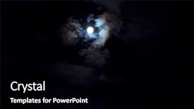  Presentation with spooky - Theme consisting of passing by moon at night background and a black colored foreground