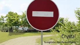  Presentation with highway road sign - Slide set consisting of passing law - do not enter sign background and a yellow colored foreground