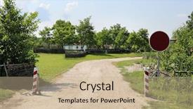  Presentation with rural road - Cool new presentation design with passing law - do not enter sign backdrop and a soft green colored foreground