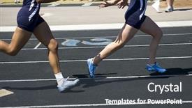  Presentation with baton - PPT theme with passing the baton during relay background and a dark gray colored foreground