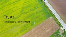  Presentation with rapeseed - Beautiful presentation theme featuring passing through a rural landscape backdrop and a gold colored foreground