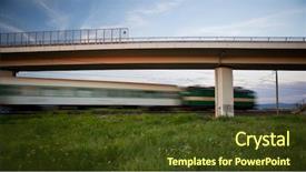  Presentation with train bridge - Presentation having passing under a highway bridge background and a tawny brown colored foreground
